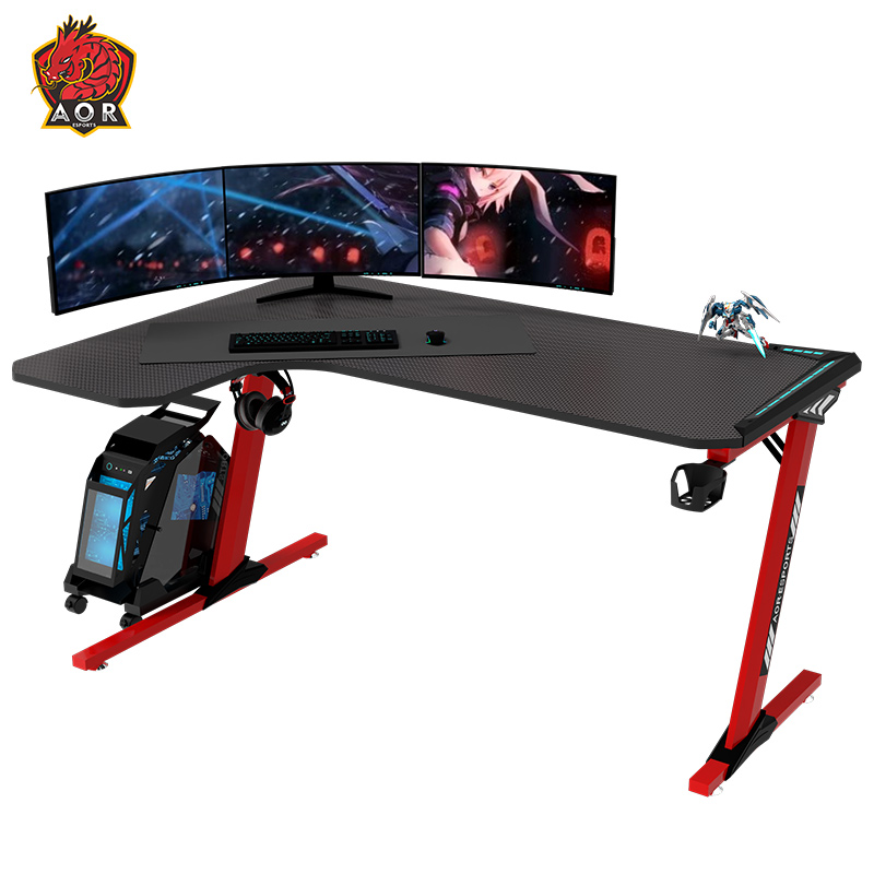 Aor Esports لوح حبيبي صديق للبيئة على شكل حرف L RGB ضوء 140/160 سم مكتب ألعاب L1-7