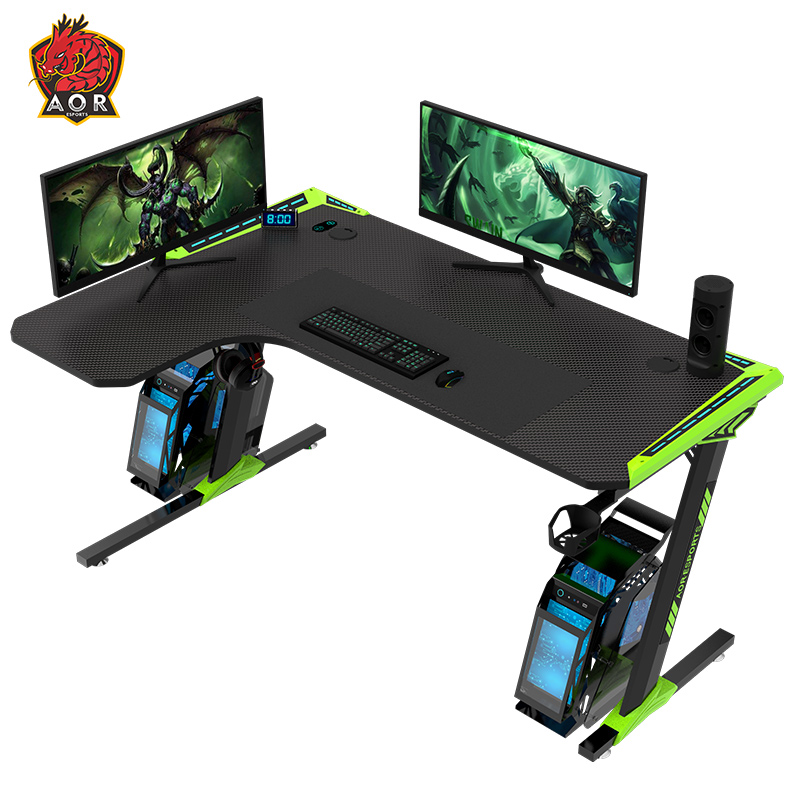 Aor Esports لوح حبيبي صديق للبيئة على شكل حرف L RGB ضوء 140/160 سم مكتب ألعاب L1-7