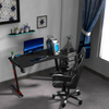 مكتب ألعاب على شكل Office Z مقاس 47 بوصة مع لوحة ماوس وطاولات ألعاب مع حامل أكواب وخطاف سماعة الرأس
