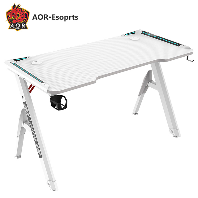 مكتب ألعاب مدمج صديق للبيئة على شكل حرف R مع ضوء RGB